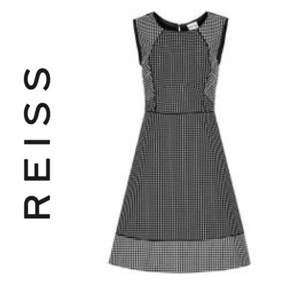 REISS geometric fit and flare dress - Picture 4 of 10
